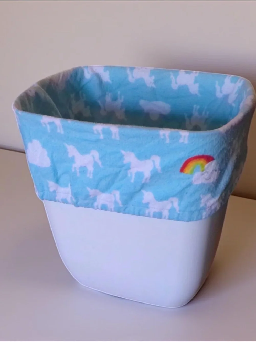 Light Blue Unicorn Print Fabric Bin Liner